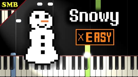 Undertale Snowy Easy Piano Tutorial Youtube