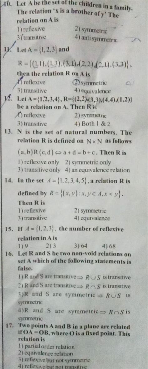 N Is The Set Of Natural Numbers The Relation R Is Defined On N×n As Foll