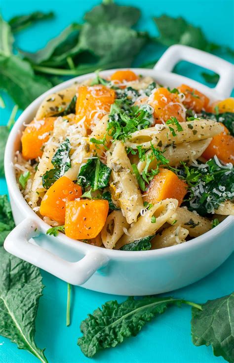 Pesto Penne With Roasted Butternut Squash And Kale