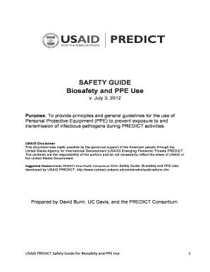 Fillable Online Biosafety And PPE Use Fax Email Print PdfFiller