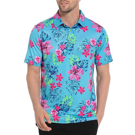 Pattern Golf Polo For Men High Quality Moisture Wicking Polyester And