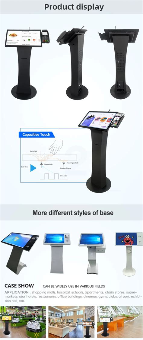 Fast Food Automatic Touch Screen Kiosk With Printer Pos Systems Touch