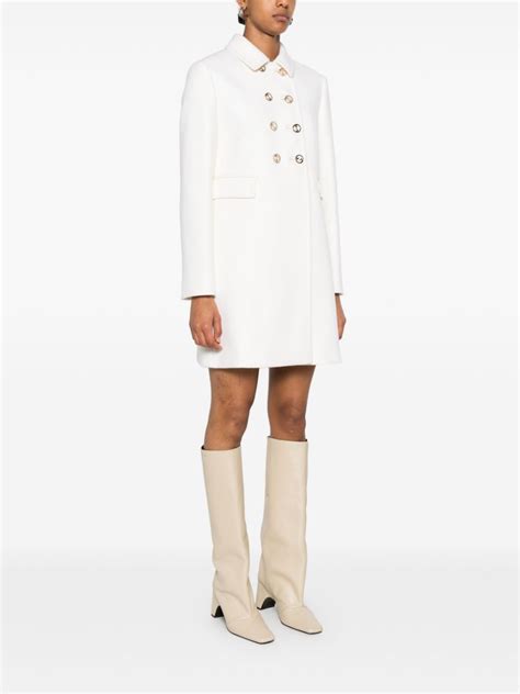 Gucci Interlocking G Buttons Coat White Farfetch Uk