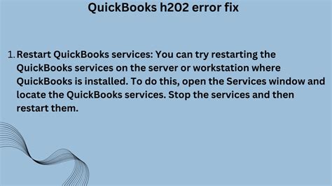 Ppt Dealing With Error Code H Quickbooks Best Practices And