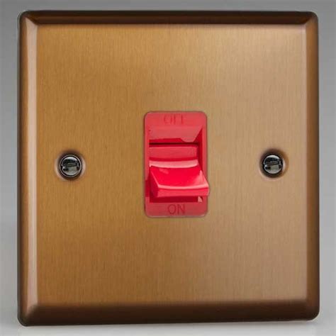 Varilight Urban Brushed Bronze 1 Gang 45a Cooker Switch Ukes