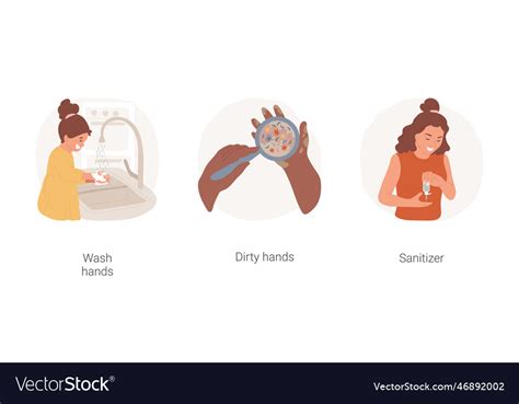 Hands hygiene isolated cartoon Royalty Free Vector Image