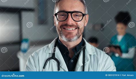 Doctor Hospital Or Professional Man Happy Nurse Or Cardiologist With