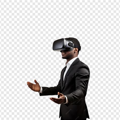 Premium PSD | Businessman Experiencing Immersive Virtual Reality