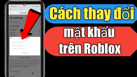 Hướng Dẫn Cách đổi Mật Khẩu Roblox Trên điện Thoại Máy Tính