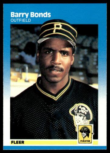 1987 Fleer Glossy Barry Bonds Pittsburgh Pirates 604 EBay