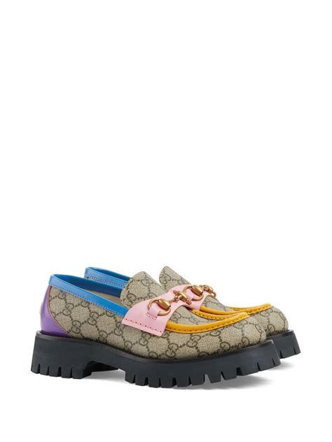 Gucci Gg Canvas Colour Block Loafers Farfetch