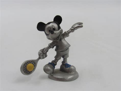 Disney Hudson Fine Pewter Tennis Player Mickey Mouse Figurine Etsy In