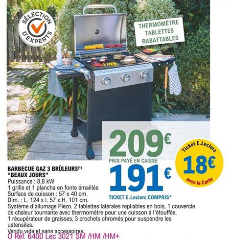 Offre Barbecue Gaz Br Leurs Beaux Jours Chez Eleclerc Brico