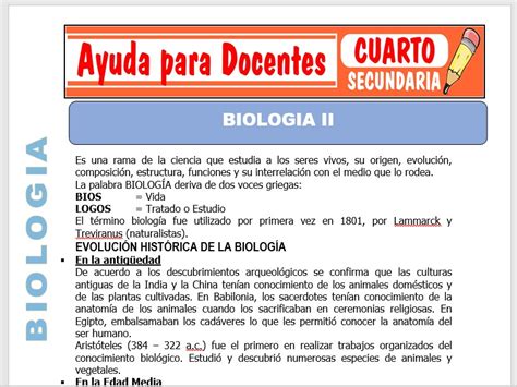 Biolog A Ii Para Cuarto De Secundaria Ayuda Para Docentes