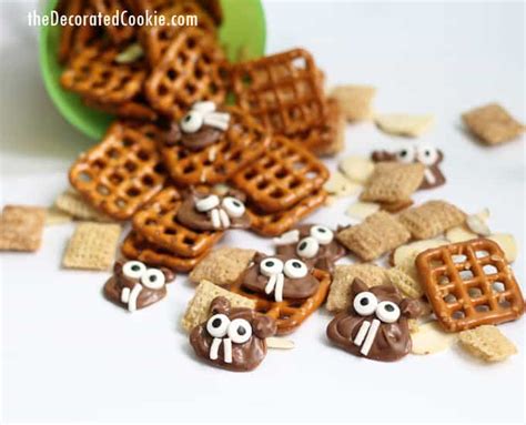 Groundhog day snack mix, a cute and fun treat to serve on Groundhog Day