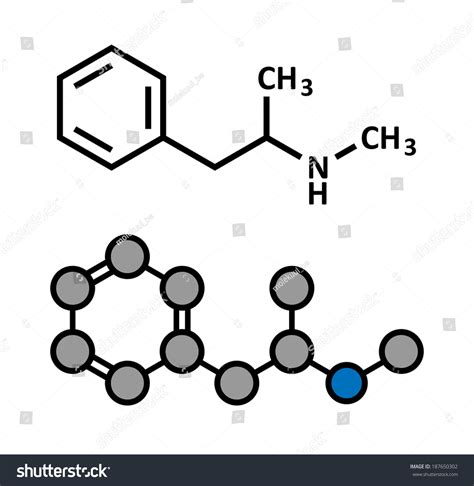 Methamphetamine Crystal Meth Methamfetamine Stimulant Drug Molecule