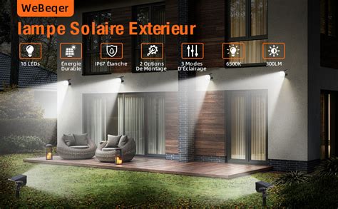 Webeqer Spot Solaire Exterieur Led Lampe Solaire Jardin Lm