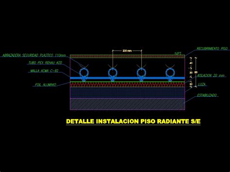 Detalle Suelo Radiante Dwg Losa O Piso Radiante