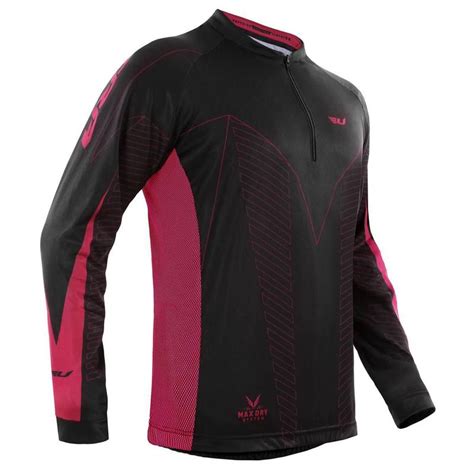 Camisa Ciclismo Ultra Bikes Max Dry Manga Longa Tam P Preta E Vinho