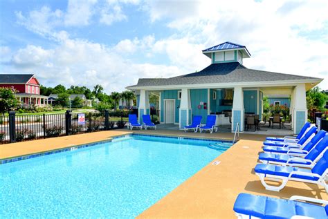 The Community Pool And Club House At The Cottages At Southport Nc