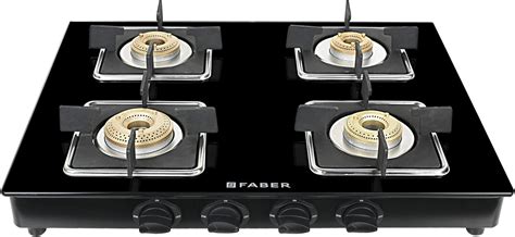 Faber Gas Stove 4 Burner Glass Cooktop Jumbo 4bb Bkauto Ignition Black Home