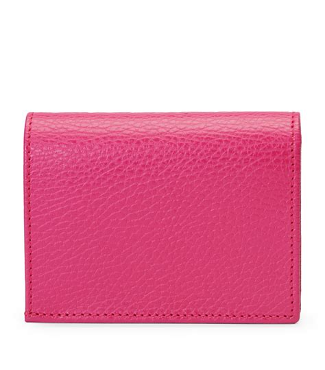 Womens Gucci Pink Leather Gg Marmont Wallet Harrods Uk