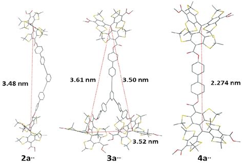 Dft Optimized Structures And Inter Spin Distances For Compounds 2a •• Download Scientific