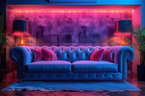 Premium Photo Room Decor Redefined Embrace Vibrant Neon Colors And Futuristic Cyberpunk