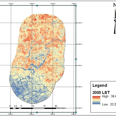 Land Surface Temperature LST Of 2000 And 2018 Imageries Of Kaduna