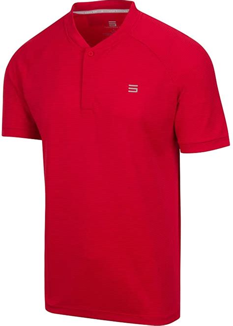 Three Sixty Six Mens Collarless Golf Polo Shirts