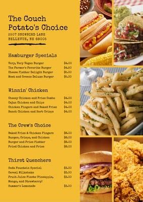 Yellow Fast Food Restaurant Menu - Templates by Canva