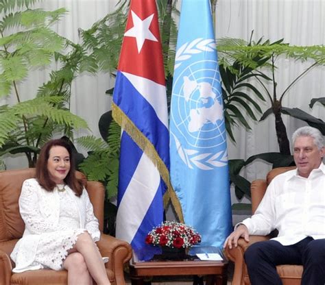 Díaz Canel recibió a la Presidenta de la Asamblea General de la ONU