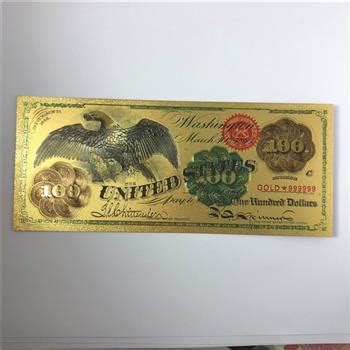 K Gold Foil National Bank Note Replica Large Note In