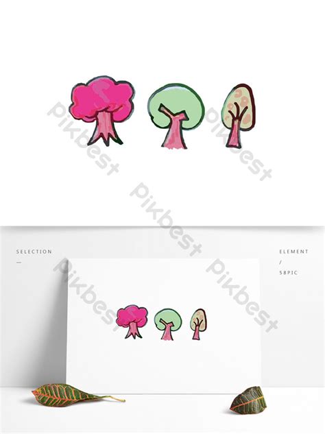 Vector Cartoon Drawing Small Tree PNG Images | AI Free Download - Pikbest