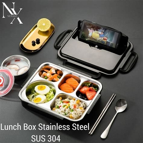 Jual Nexxio Lunch Box Kotak Makan Sekat Stainless Lunch Box Stainless