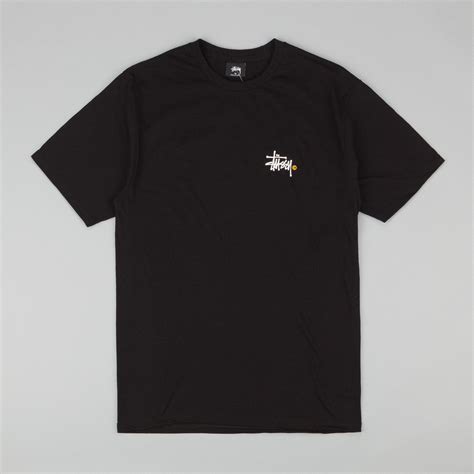 Stussy Basic Logo T Shirt Black Flatspot