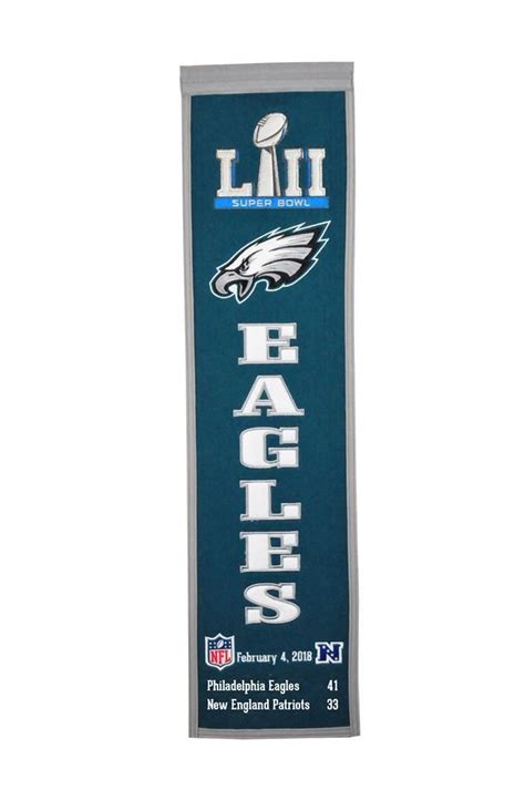 Philadelphia Eagles Super Bowl LII Score NFL Heritage Banner | NFL ...