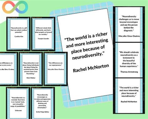 Neurodivergent Inspirational Quotes Neurodiversity Flashcards Positivity Cards For