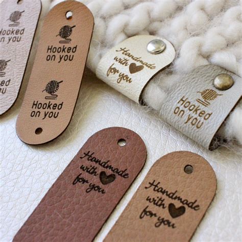 Set Of Personalized Faux Leather Labels For Knitted Etsy