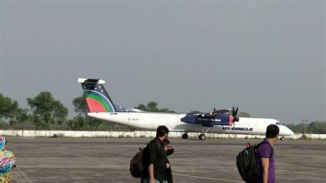 Us Bangla Airlines Dash 8 Q400 Takeoff From Rajshahi Youtube