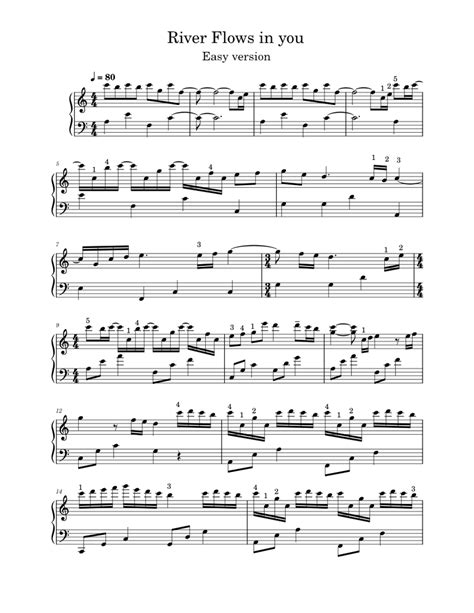 River Flows In You Yiruma Easy Version For Beginners Sheet Music For Piano Solo