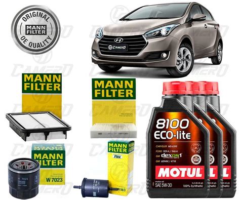 Kit Troca De Óleo 5w30 e Filtros Hyundai Hb20 e Hb20s 1 0 12v 2017 2018