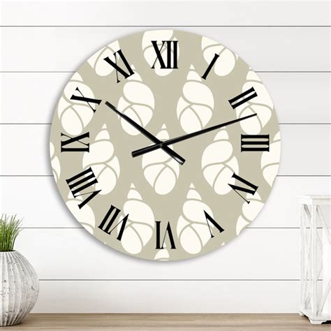 East Urban Home Marine Abstracts Sea Shells I Wall Clock Wayfair