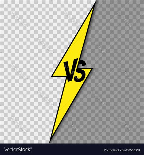 Versus vs yellow lightning symbol template Vector Image