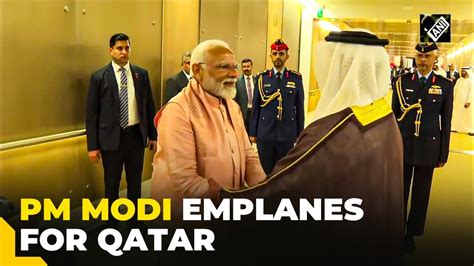 PM Modi Emplanes For Qatar From Abu Dhabi YouTube