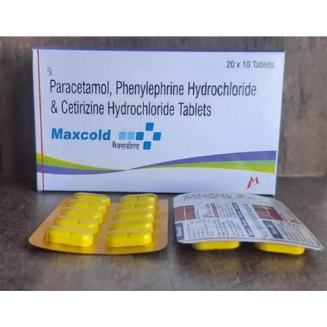 Cetirizine Dihydrochloride Phenylephrine Hydrochloride And Paracetamol