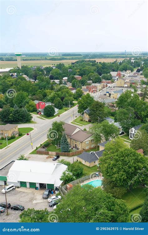 Aerial Vertical of Lucan, Ontario, Canada Stock Image - Image of office ...