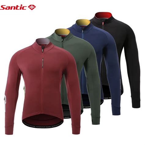 Santic Winter Men Cycling Jackets Long Sleeves Fleece Keep Warm Road