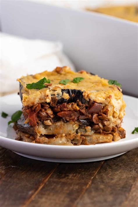 Vegan Moussaka with Lentils - My Greek Dish