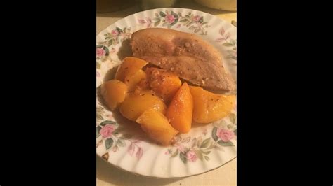 My Version Of Jamie Olivers Pork Chops With Peaches And Thyme Garlic